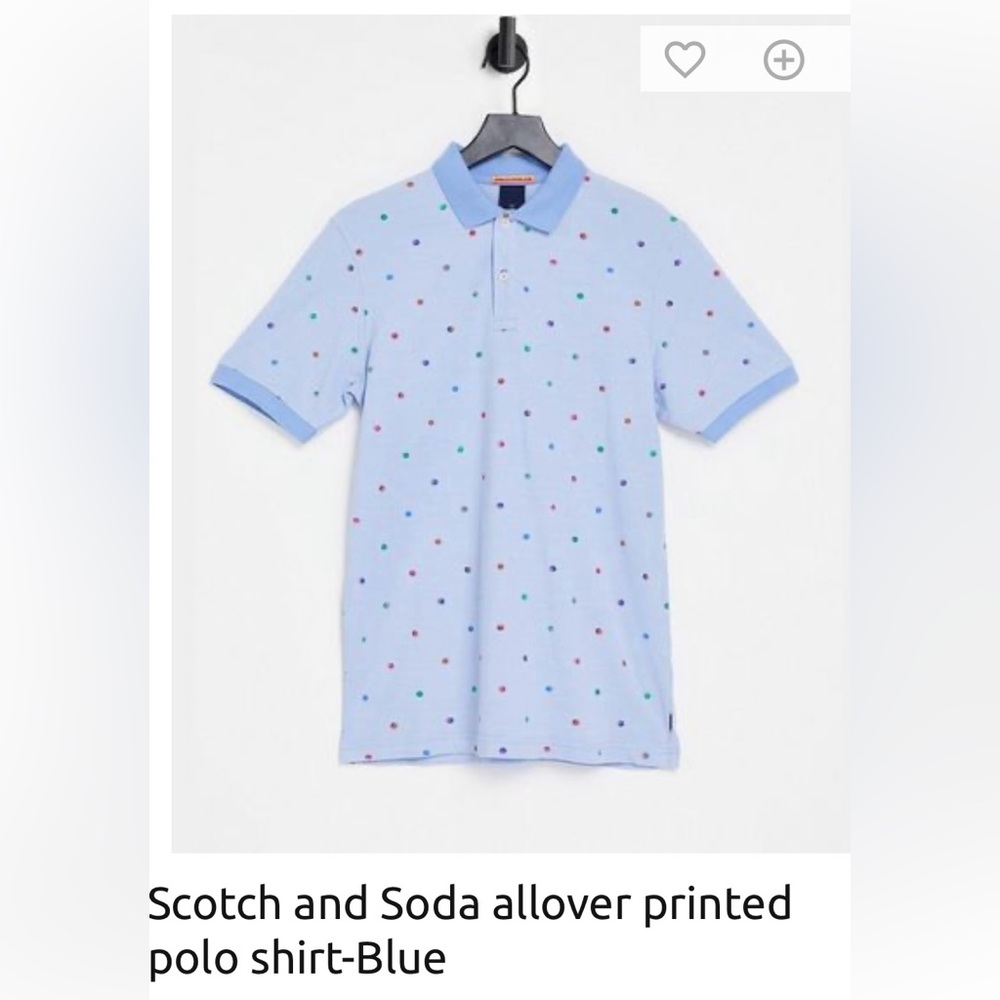 Scotch & Soda Light Blue Polo with Multicolor Dots